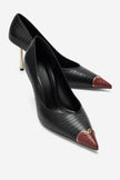 JIMENA Black & Red Printed Pointed-Toe Stiletto Heels – 8 cm