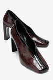 NORE Burgundy Embossed Block Heel Shoes – 9 cm Heels