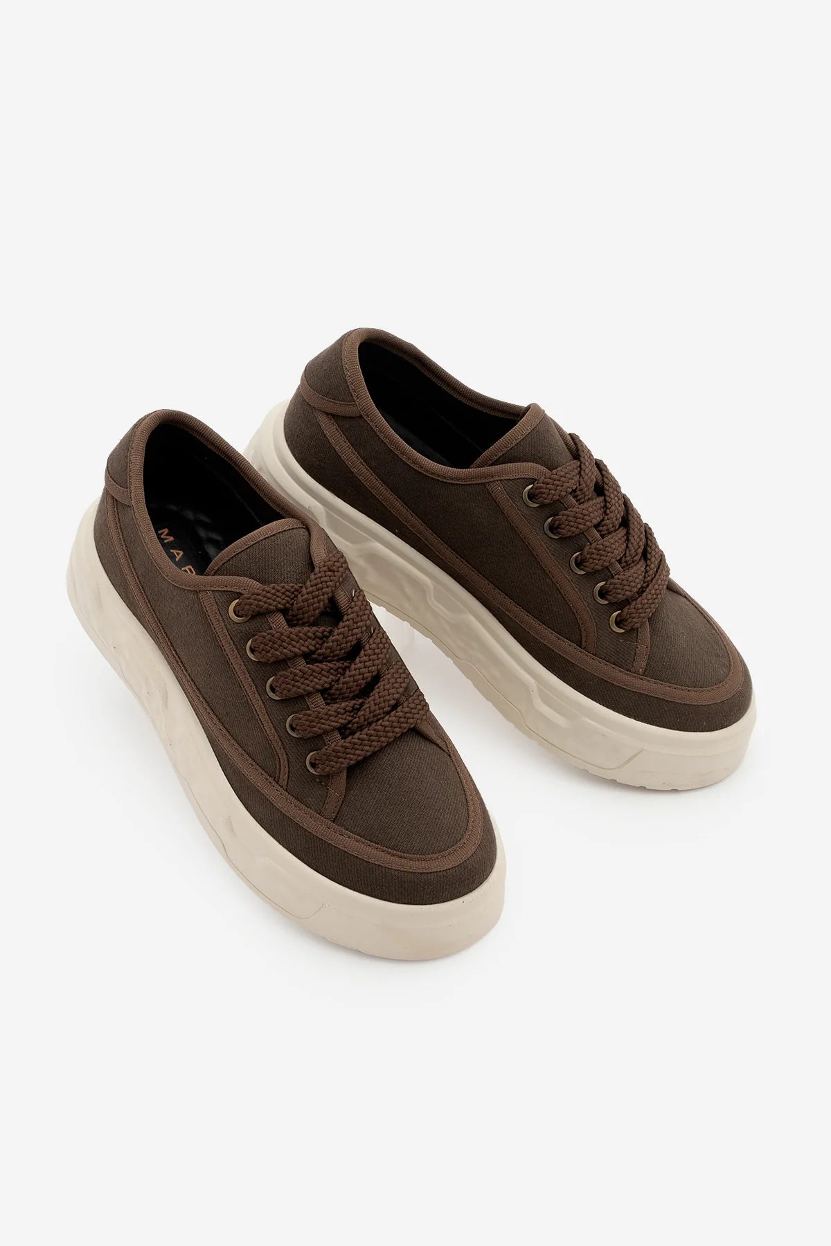 Ergu Coffee Linen Women’s Thick Sole Sports Sneakers