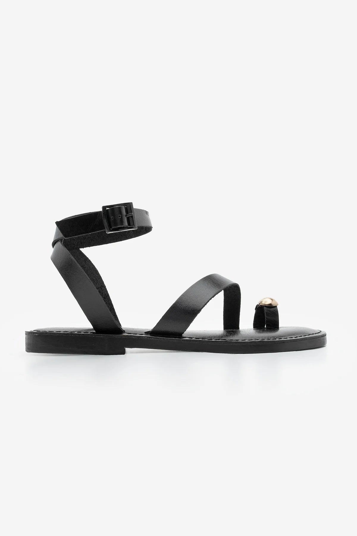 Women's Genuine Leather Casual Sandals Rinat - Black