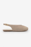 EFISA Beige Suede Square-Toe Mary Jane Women's Ballet Flats