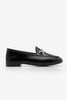 Women's Genuine Leather Chain Loafer Shoes Tanle - Black Patent Leather