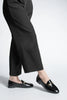Women's Genuine Leather Chain Loafer Shoes Tanle - Black Patent Leather