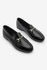 Women's Genuine Leather Chain Loafer Shoes Tanle - Black Patent Leather