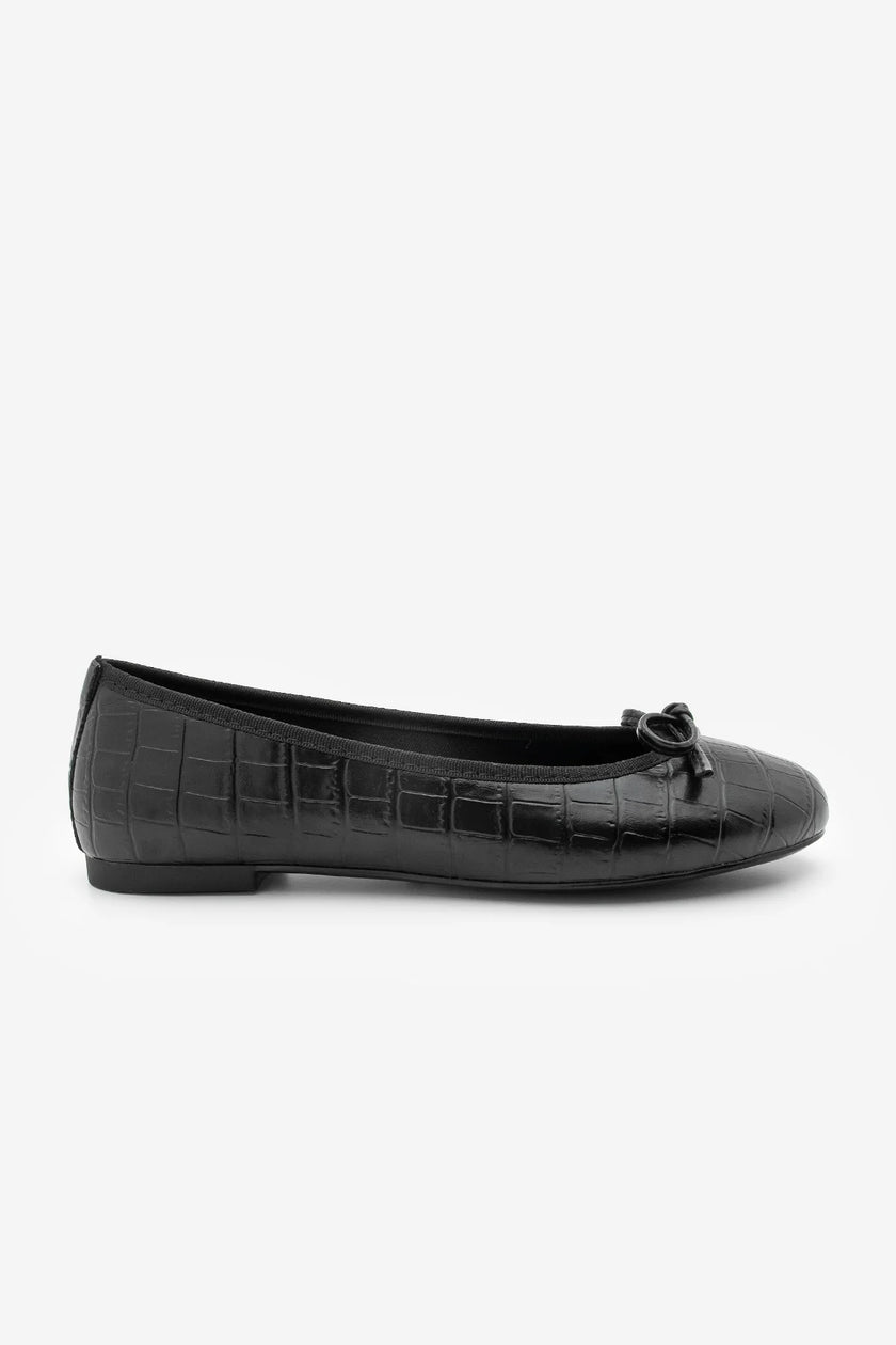 Women's Bowknot Ballerina Lotvin - Black Croco