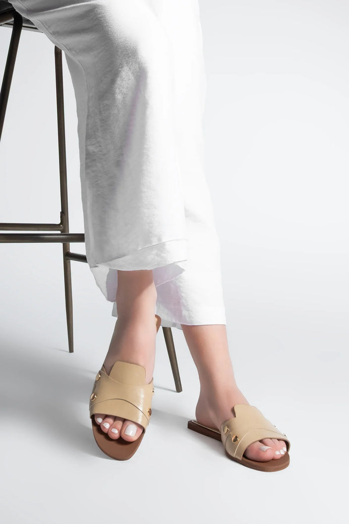 Women's Studded Casual Slippers Vimase - Beige