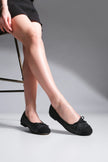 Women's Bowknot Ballerina Fanbe - Black