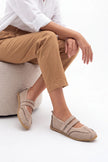 Meliro – Beige Suede Women’s Mary Jane Sneaker Flats