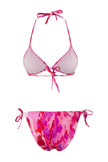 Abstract Patterned 3-Piece Set Bikini Set& Pareo