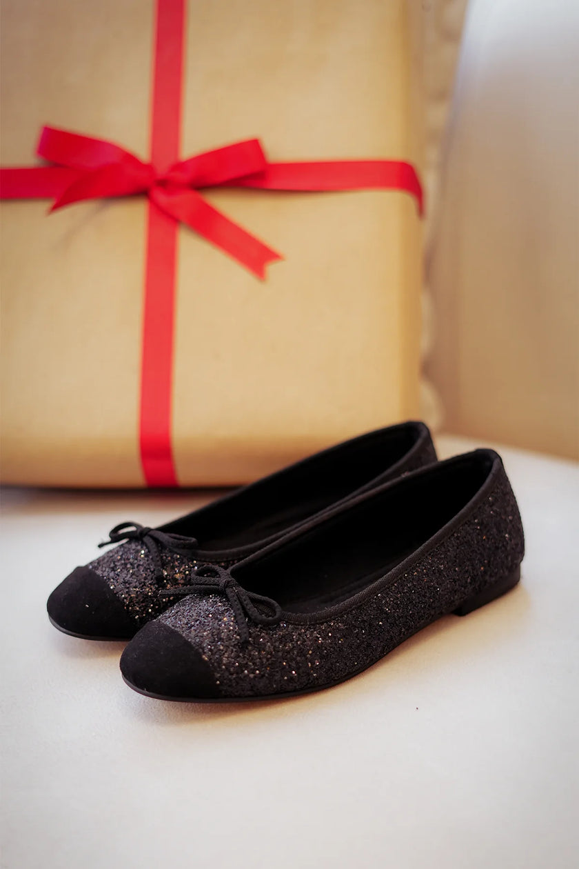 Women's Bowknot Ballerina Fanbe - Black