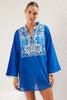 Tropical Patterned Mini Woven 100% Cotton Beach Dress