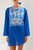 Tropical Patterned Mini Woven 100% Cotton Beach Dress