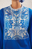 Tropical Patterned Mini Woven 100% Cotton Beach Dress