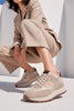 Arvon – Beige Suede Women’s Lace-Up Sneakers