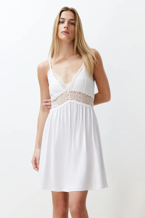 Lace Rope Strap Knitted Nightgown