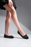 Women's Bowknot Ballerina Fanbe - Black