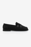 Women's Buckled Loafer Casual Shoes Ovora - Black Suede