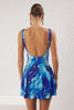 Abstract Patterned Square Neck Skirted Swimsuit