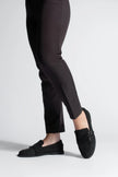 Women's Buckled Loafer Casual Shoes Ovora - Black Suede