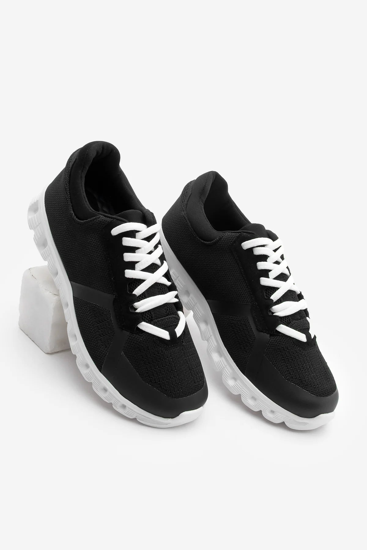 Women's Sneaker Knitted Tricot Sports Shoes Fenlas - Black