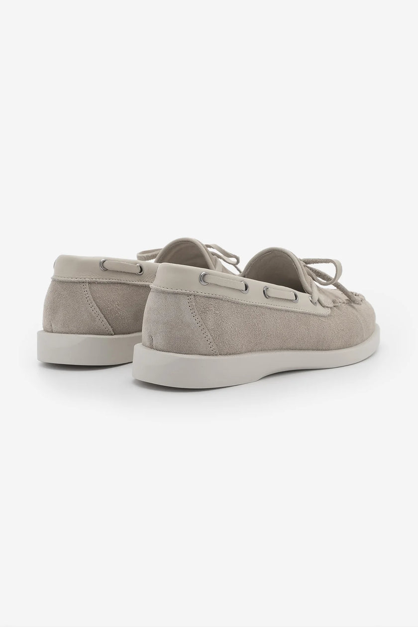 NIFIDA Beige Suede Bow Detail Genuine Leather Women’s Loafer Shoes