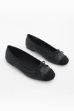 Women's Bowknot Ballerina Fanbe - Black