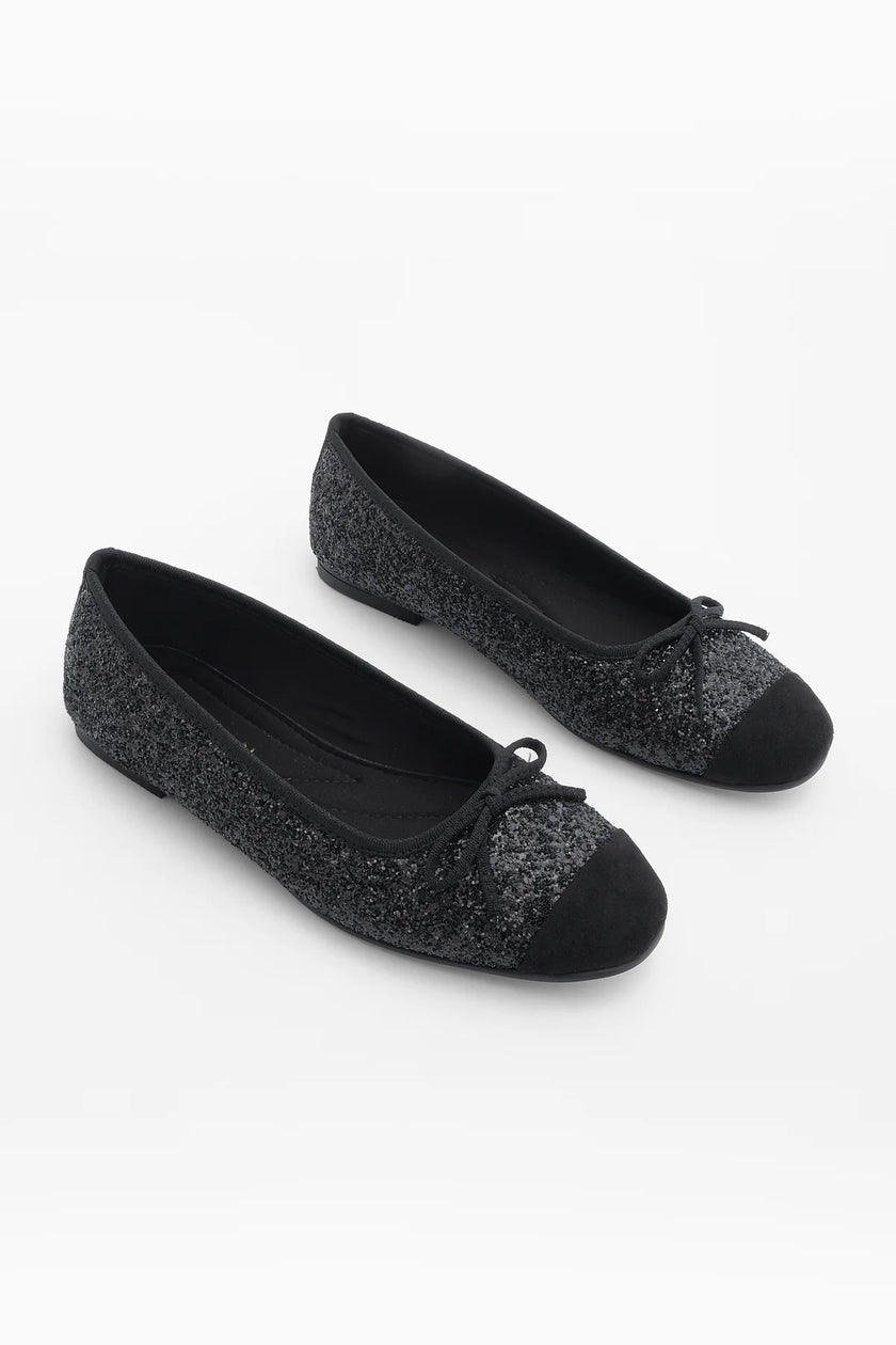 Women's Bowknot Ballerina Fanbe - Black