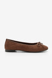 Women's Bowknot Casual Ballerina Monit - Brown Suede