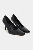 ZIVY Black Rustic Patterned Blunder Toe Closed Heel Women’s Shoes