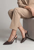 Arisa Coffee Women’s Knitted Pattern Stiletto High Heel Shoes