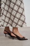 RONE Coffee Matte Leather Pointed Toe Open Buckle Women’s Shoes