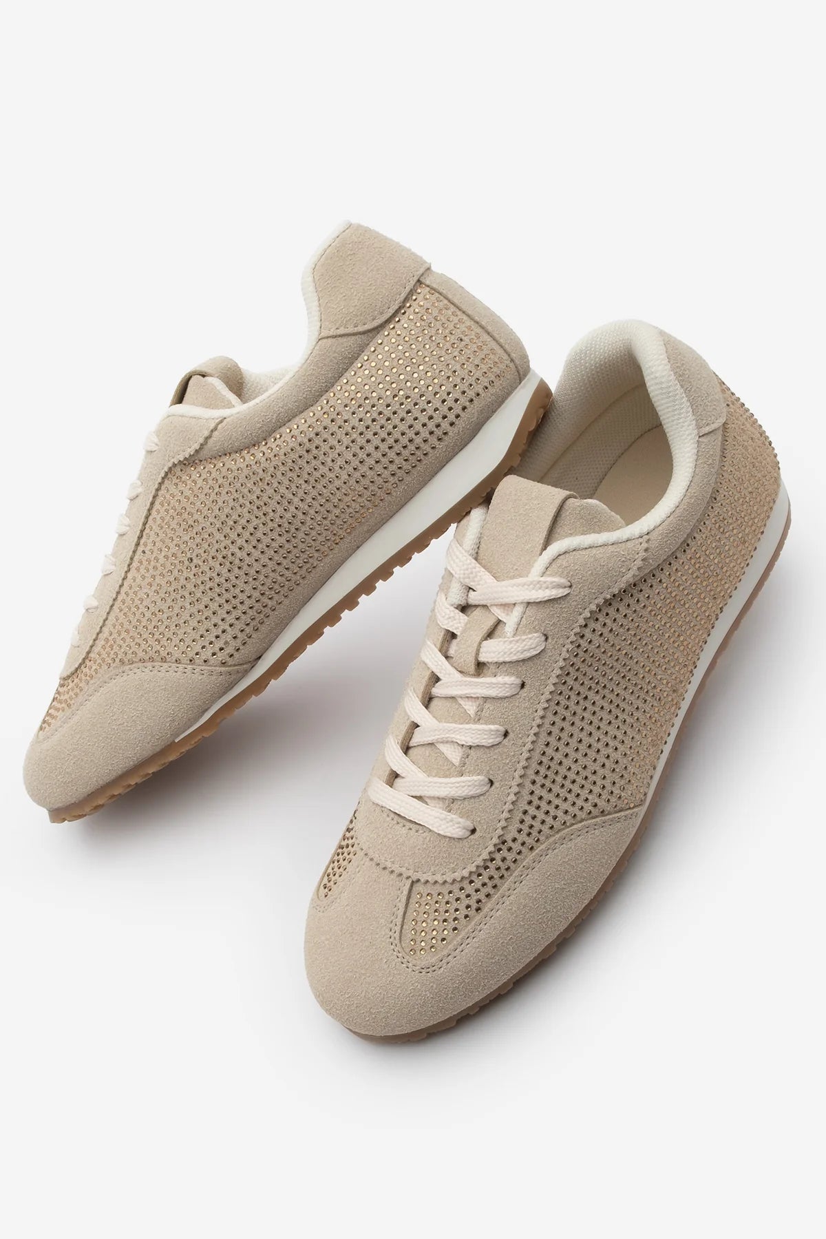 Women's Sneaker Stoned Sports Shoes Dorni - Beige Suede