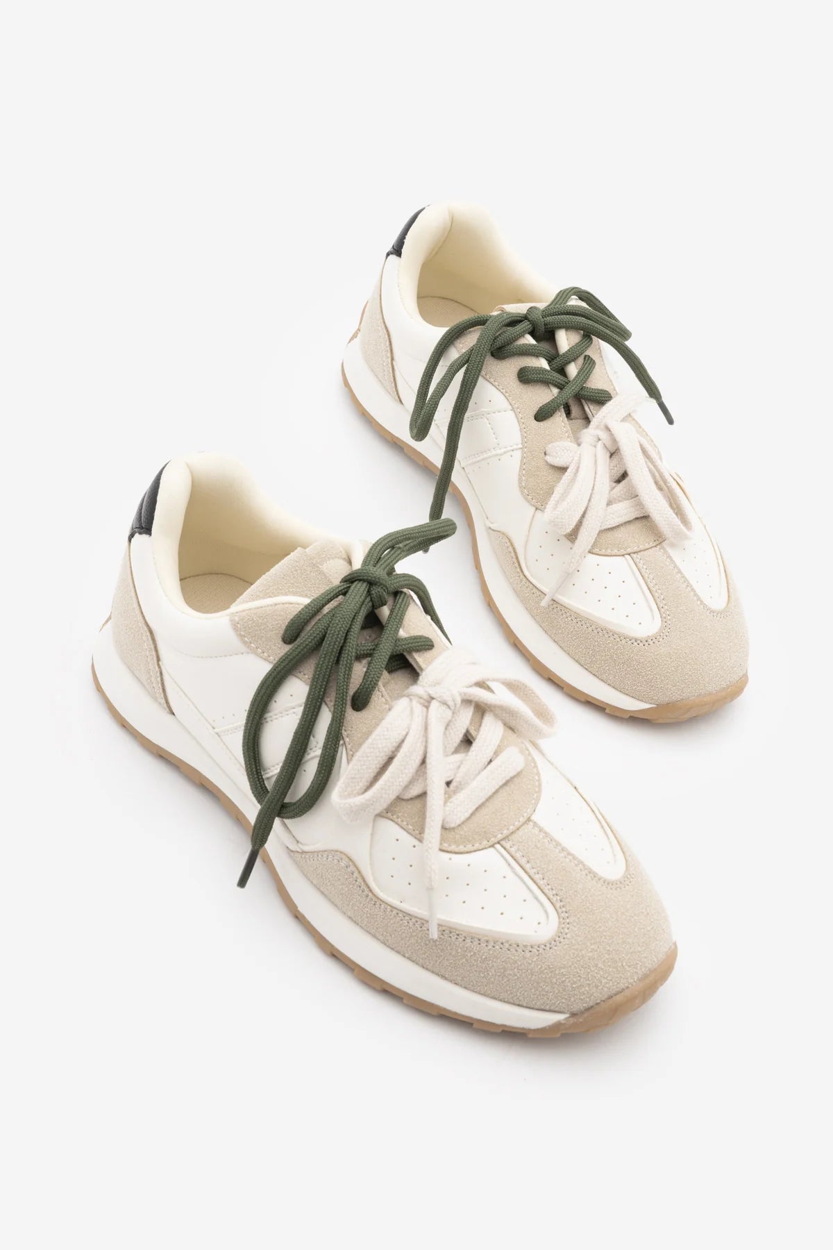 Asune White Multi-Panel Lace-Up Casual Women's Sneakers