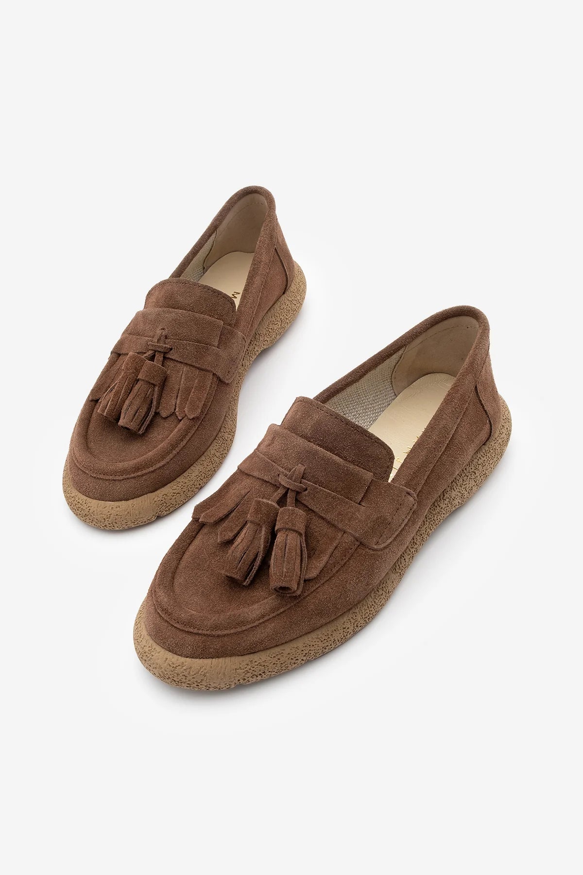 Women's Genuine Leather Loafer Casual Shoes Suma - Brown Suede