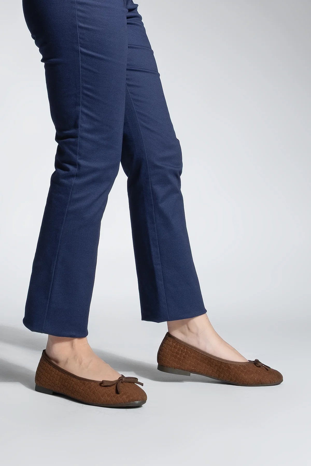 Women's Bowknot Casual Ballerina Monit - Brown Suede