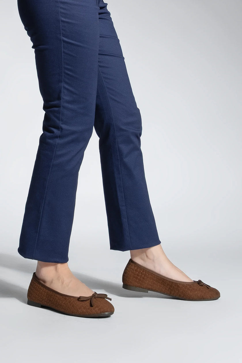 Women's Bowknot Casual Ballerina Monit - Brown Suede