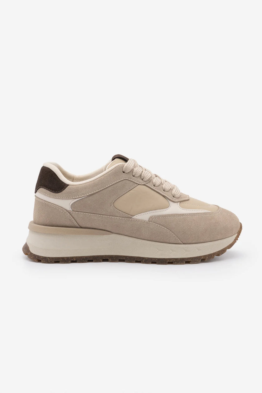 Arvon – Beige Suede Women’s Lace-Up Sneakers