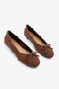 Women's Bowknot Casual Ballerina Monit - Brown Suede