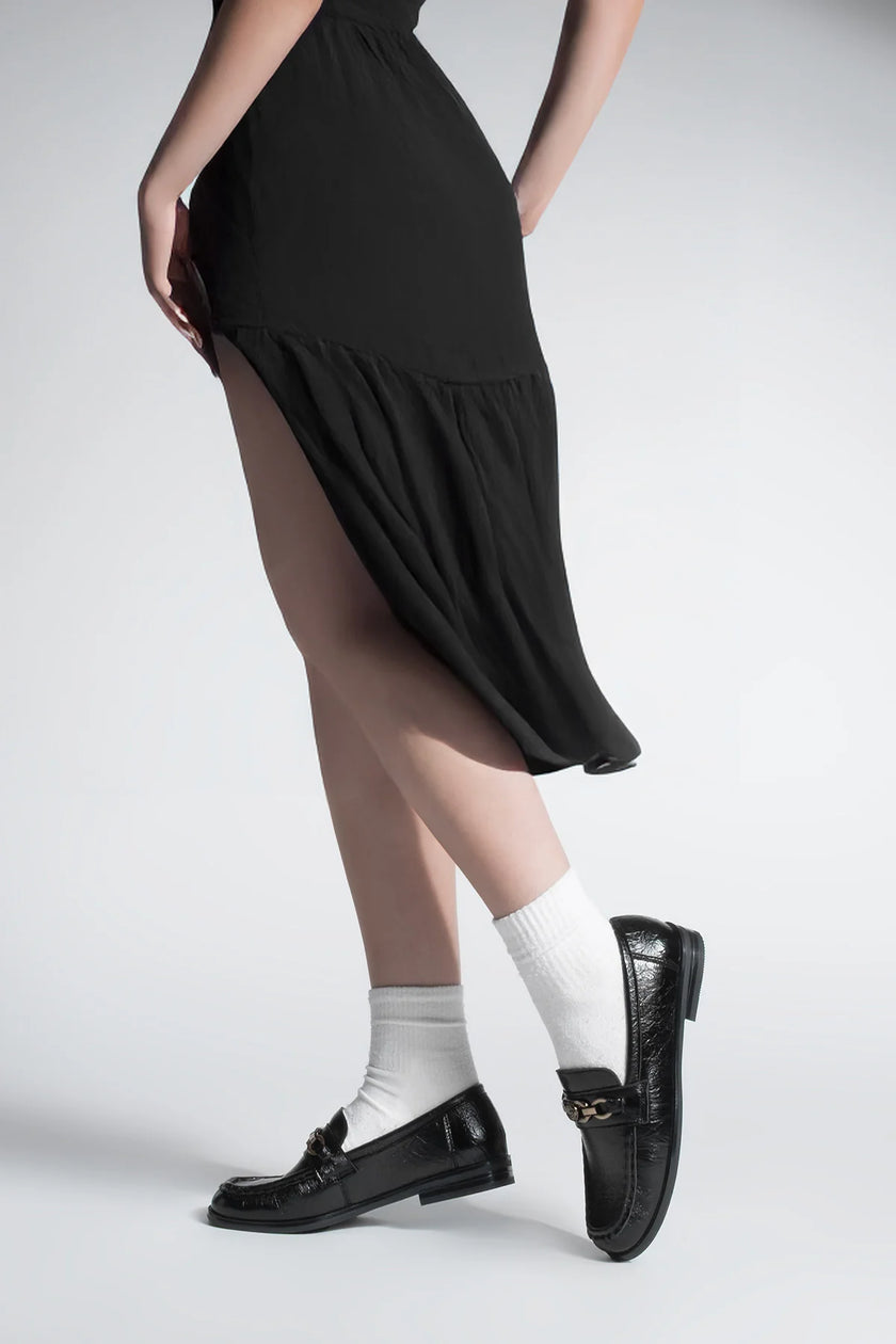 Women's Loafer Buckled Casual Shoes Barfin - Black