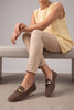 ARITE Brown Suede Embellished Women's Loafers