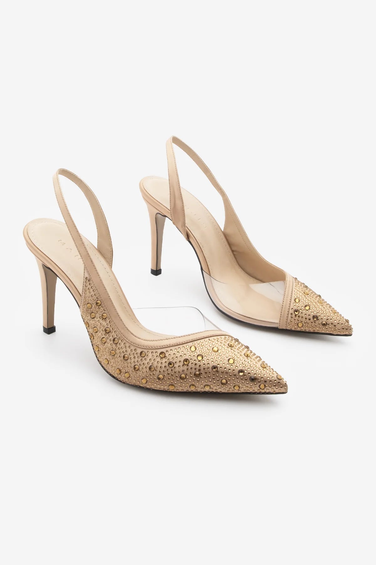 Women's Stiletto Stoned Heeled Shoes Esolo - Gold