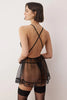 Black Tulle Plain Uncapped Babydoll