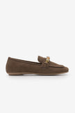 ARITE Brown Suede Embellished Women's Loafers