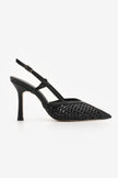 BALESI Black Handwoven Pointed Toe Stiletto Heels