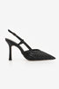 BALESI Black Handwoven Pointed Toe Stiletto Heels