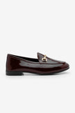 Women's Chain Loafer Shoes Tanle - Burgundy Patent Leather