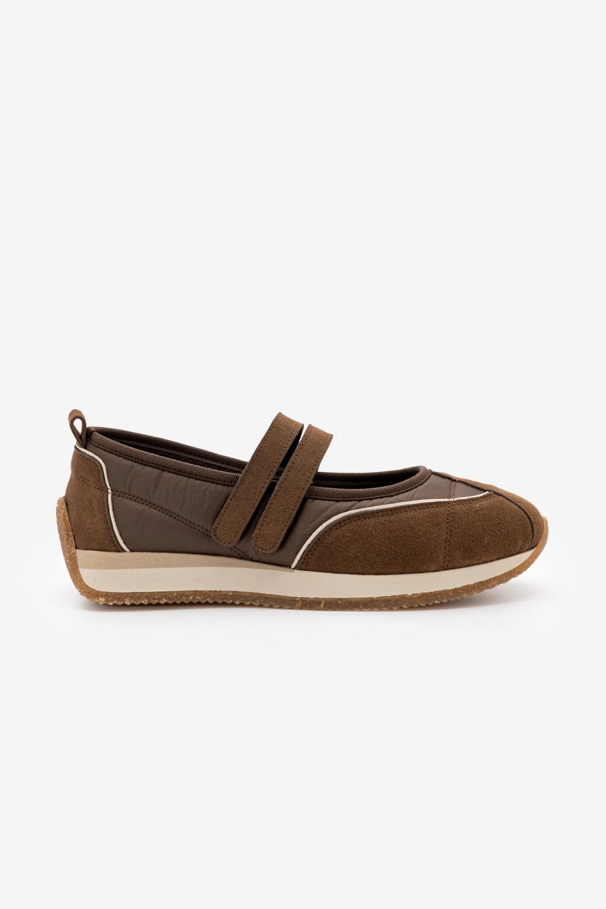 Hopato – Light Brown Suede Women’s Double-Strap Mary Jane Sneakers