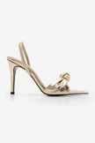 Zorin Gold Women’s Pointed Toe Knotted Heeled Sandals