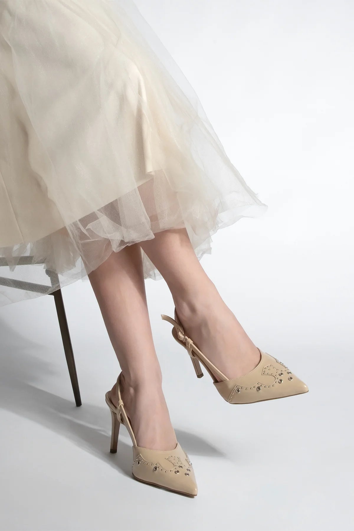 Women's Stiletto Trocque Heeled Shoes Darkon - Beige