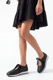 Leyro – Black Women’s Lace-Up Mary Jane Sneaker Flats